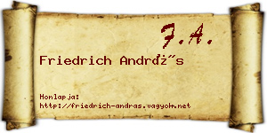 Friedrich András névjegykártya
